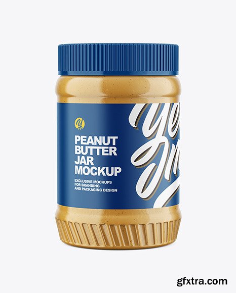 Clear  Plastic Jar with Peanut Butter Mockup  70931