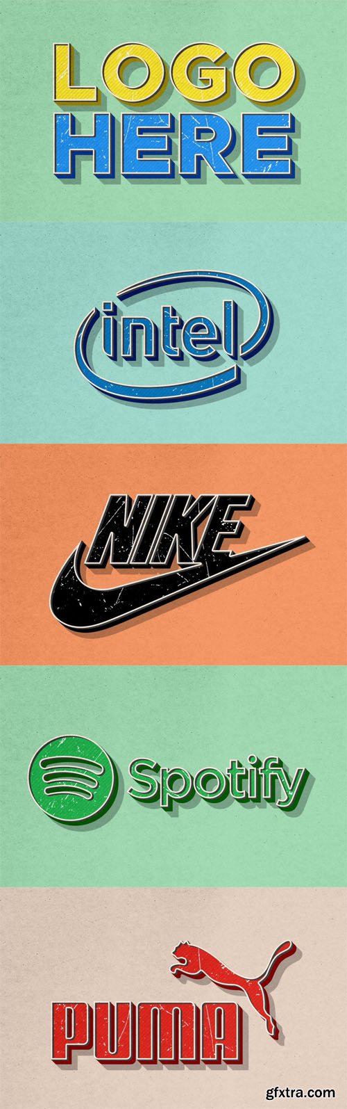 Vintage Effect Logo PSD Mockups Vintage Effect Logo PSD Mockups