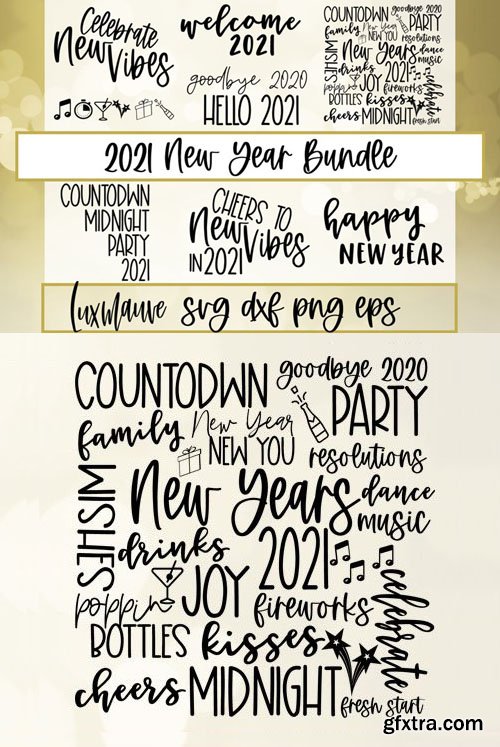 2021 New Year Cut Files Bundle in Vector » GFxtra