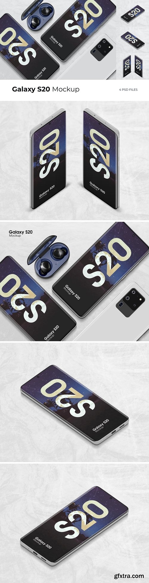 4 Psd Galaxy S20 - Mockup Vol.4