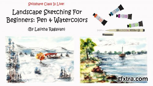 Landscape Sketching For Beginners: Pen & Watercolors