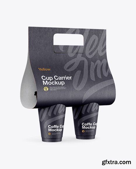 Kraft Coffee Cup Carrier Mockup 72565