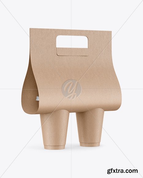 Kraft Coffee Cup Carrier Mockup 72565