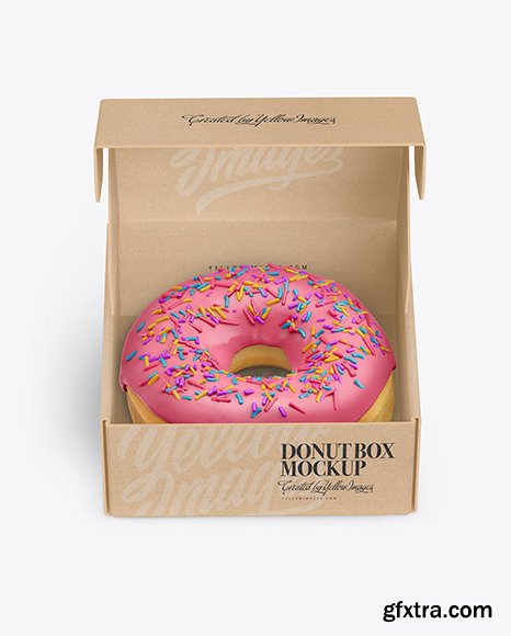 Download Opened Kraft Box with Donut Mockup 72709 » GFxtra