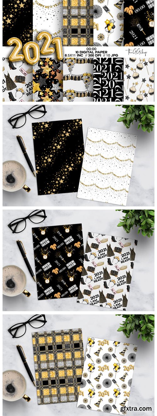 New Year Party Digital Paper Pack 6632345