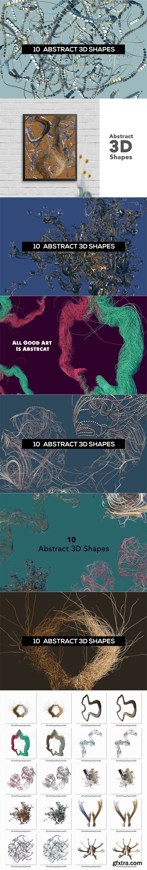 10 Abstract Futuristic 3D Shapes