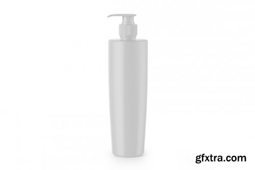CreativeMarket - Plastic Bottle with Pump Mockup 5670195