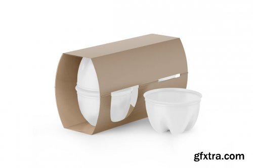 CreativeMarket - 4 Plastic Cups Kraft Paper Mockup 5670197