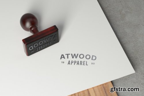 Rubber stamp logo mockup