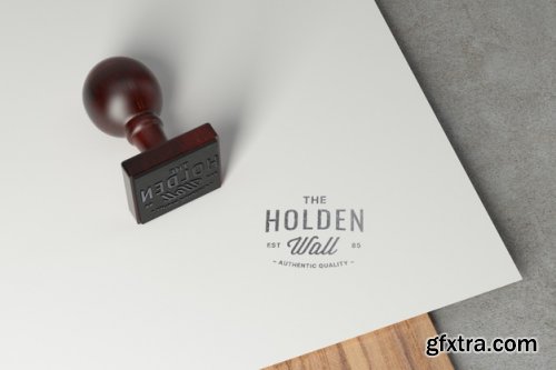 Rubber stamp logo mockup