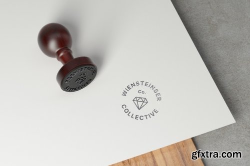 Rubber stamp logo mockup