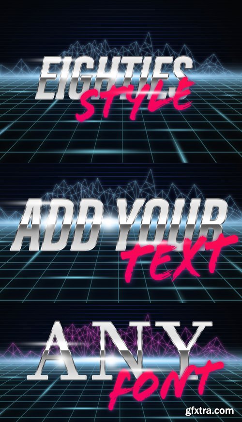 Eighties Cyberpunk Text and Poster Style Mockup 398310495