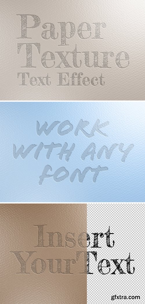 Debossed Text Effect on Paper Sheet Texture Mockup