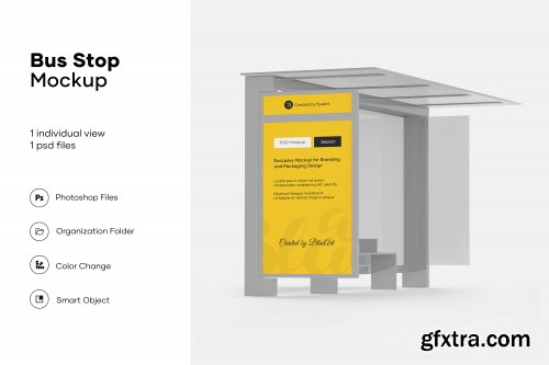 Bus stop mockup design isolated