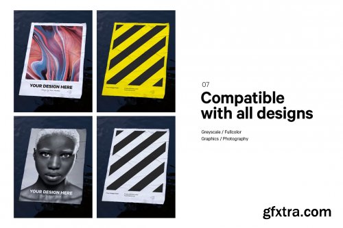 CreativeMarket - 12x Paper Poster Mockup Bundle 5129210