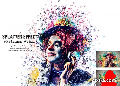 CreativeMarket - Splatter Effect Photoshop Action 5409262