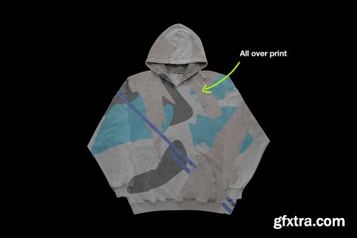 CreativeMarket - Vintage Oversized Hoodie Mockup 5667395