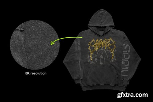 CreativeMarket - Vintage Oversized Hoodie Mockup 5667395