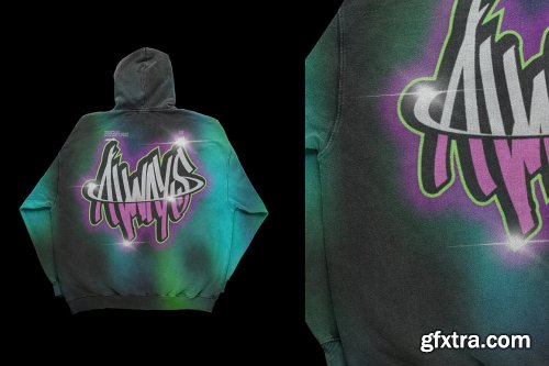 CreativeMarket - Vintage Oversized Hoodie Mockup 5667395