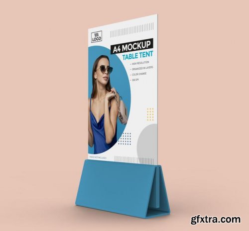 Promotional table tent mockup for a4 display