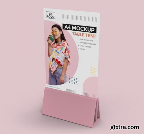 Promotional table tent mockup for a4 display 2