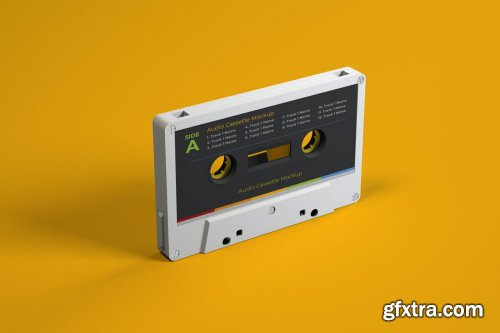 Retro Audio Cassette Tape Mockup