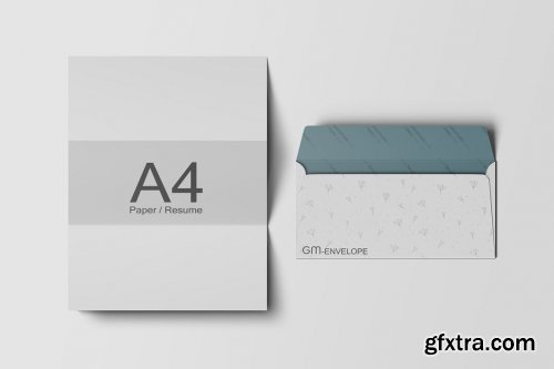 A4 Paper & DL Envelope Mockup