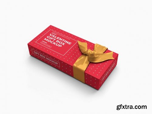 Valentine gift box mockup