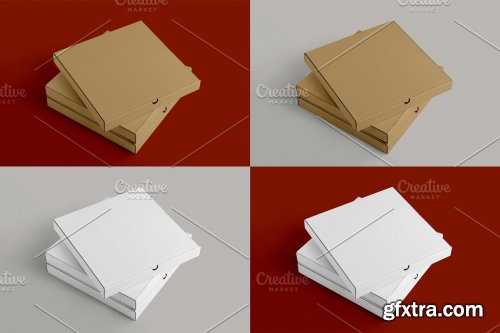 CreativeMarket - 3 Pizza Box Mockup 5653554