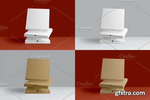 CreativeMarket - 3 Pizza Box Mockup 5653554