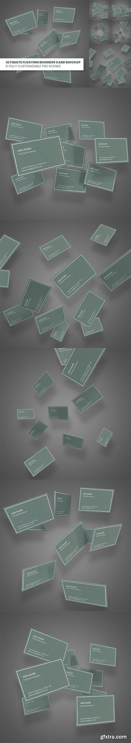 Floating Business Card Mockup