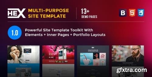 ThemeForest - HEX v1.0 - Responsive One Page Multipurpose HTML Template - 22627943