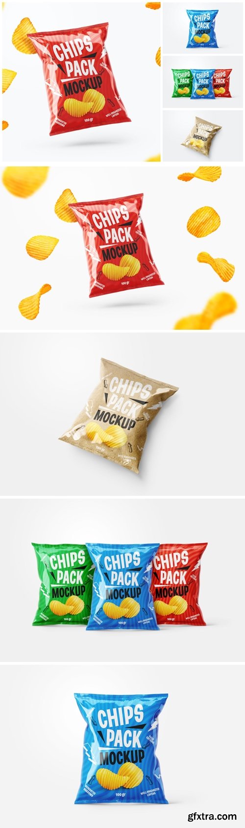 Potato Chips Package Mockup Set