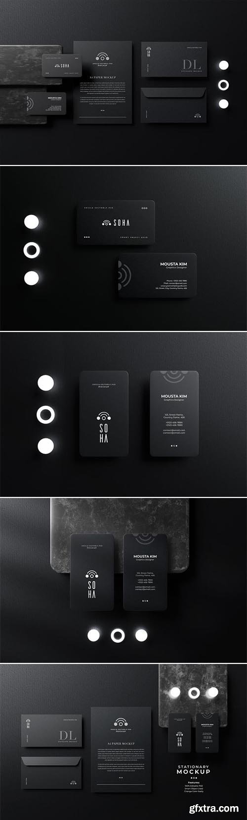 Dark stationary mockup