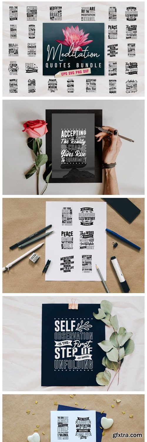 Meditation Spiritual Quotes SVG Bundle 7248116