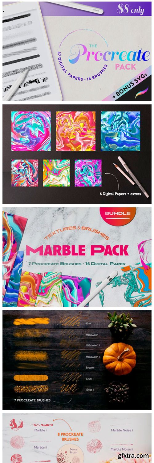 Procreate Bundle Pack Texture Digital 7394083