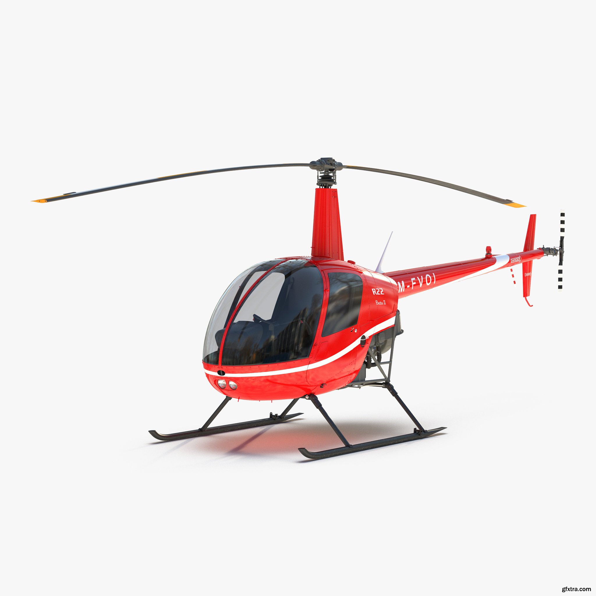 Turbosquid Helicopter Robinson R22 Red » GFxtra