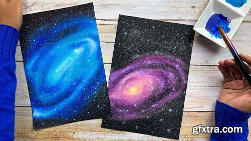 Watercolor Galaxies for Beginners - Learn to Paint a Stellar Spiral Galaxy