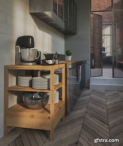 Kitchen Vray & Corona 3D Scene