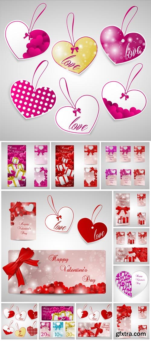 Valentines day badges and labels in vector