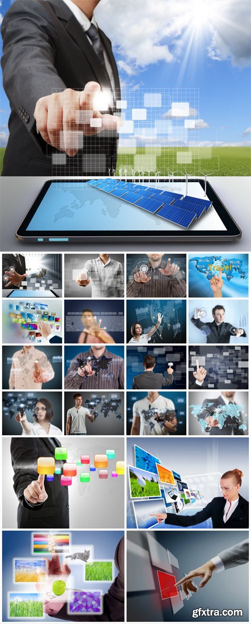 People and modern technology concept stock photo