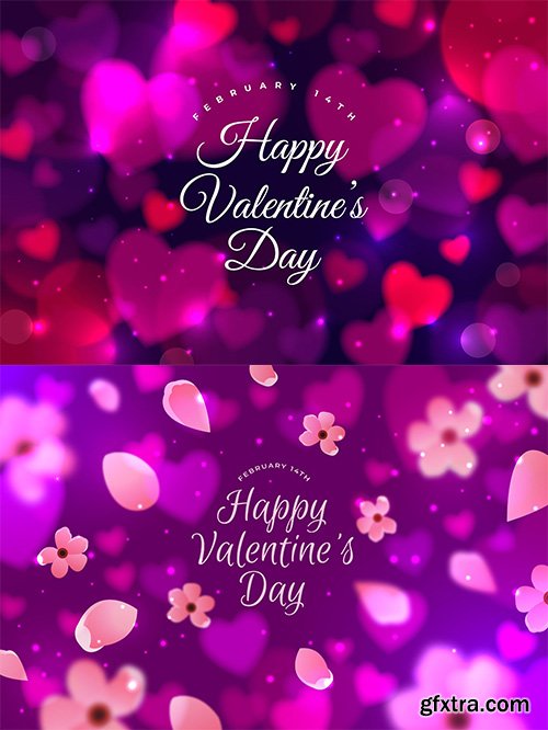 Blurred valentines day illustrations