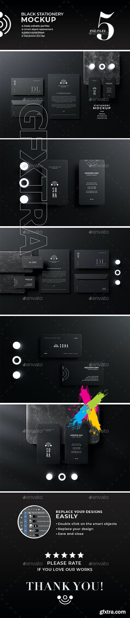 GraphicRiver - Black Stationery Mockup 29963948