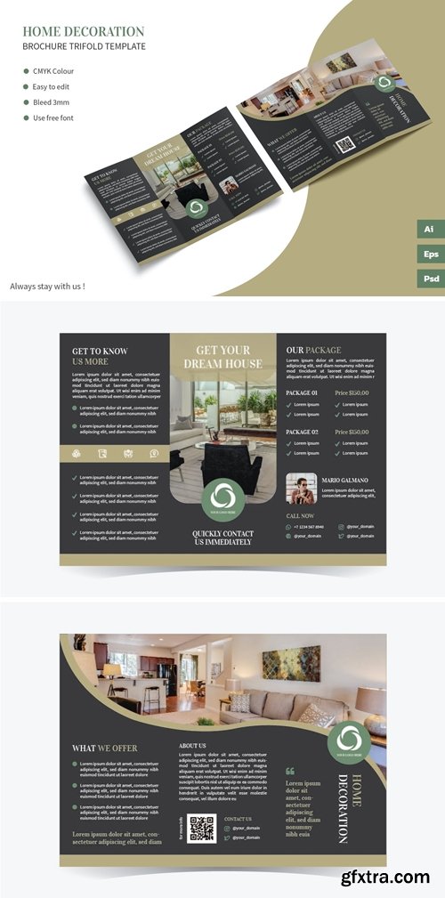 Home Decoration - Trifold Brochure Template
