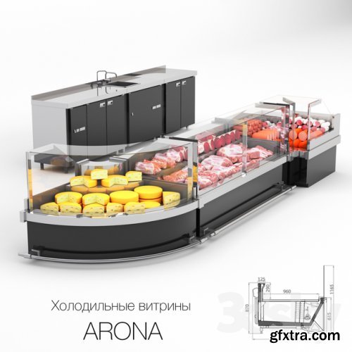 Refrigerated display cases ARONA 3d model