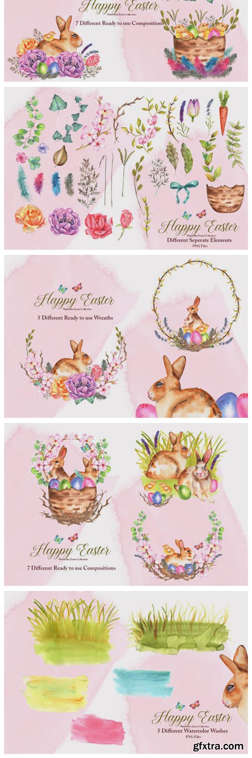 Watercolor Easter Set 7936793