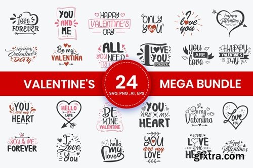 Valentine\'s Mega Bundle SVG Cut Files for Crafter
