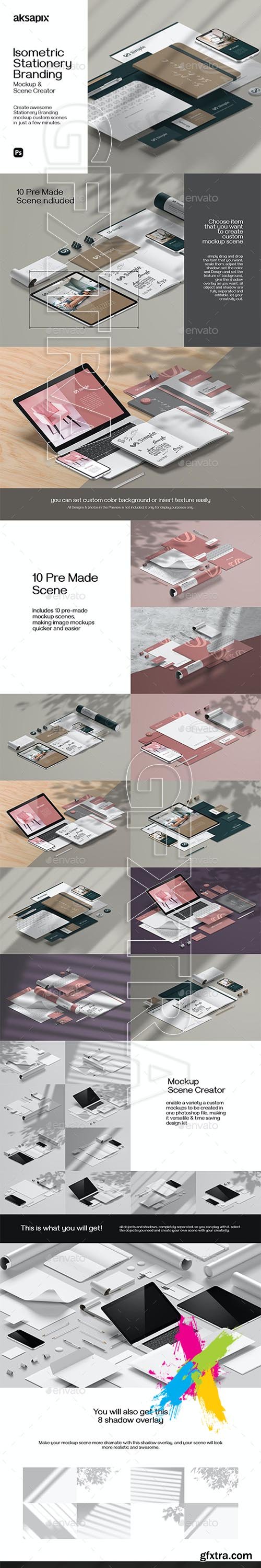 GraphicRiver - Isometric Stationery Branding - Mockup Scene Creator 30198161