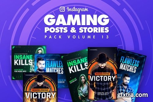 Gaming Instagram Posts and Stories Pack 13