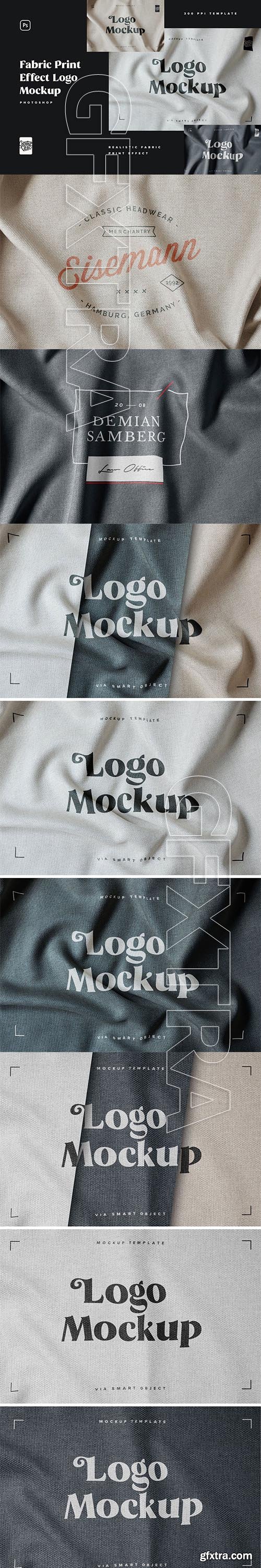 CreativeMarket - Fabric Print Logo Mockup Set 5831504